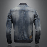 Men Vintage Denim Bomber Jacket