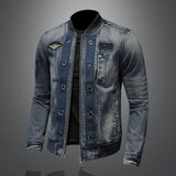 Men Vintage Denim Bomber Jacket