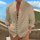 Long-Sleeved Collared Shirt